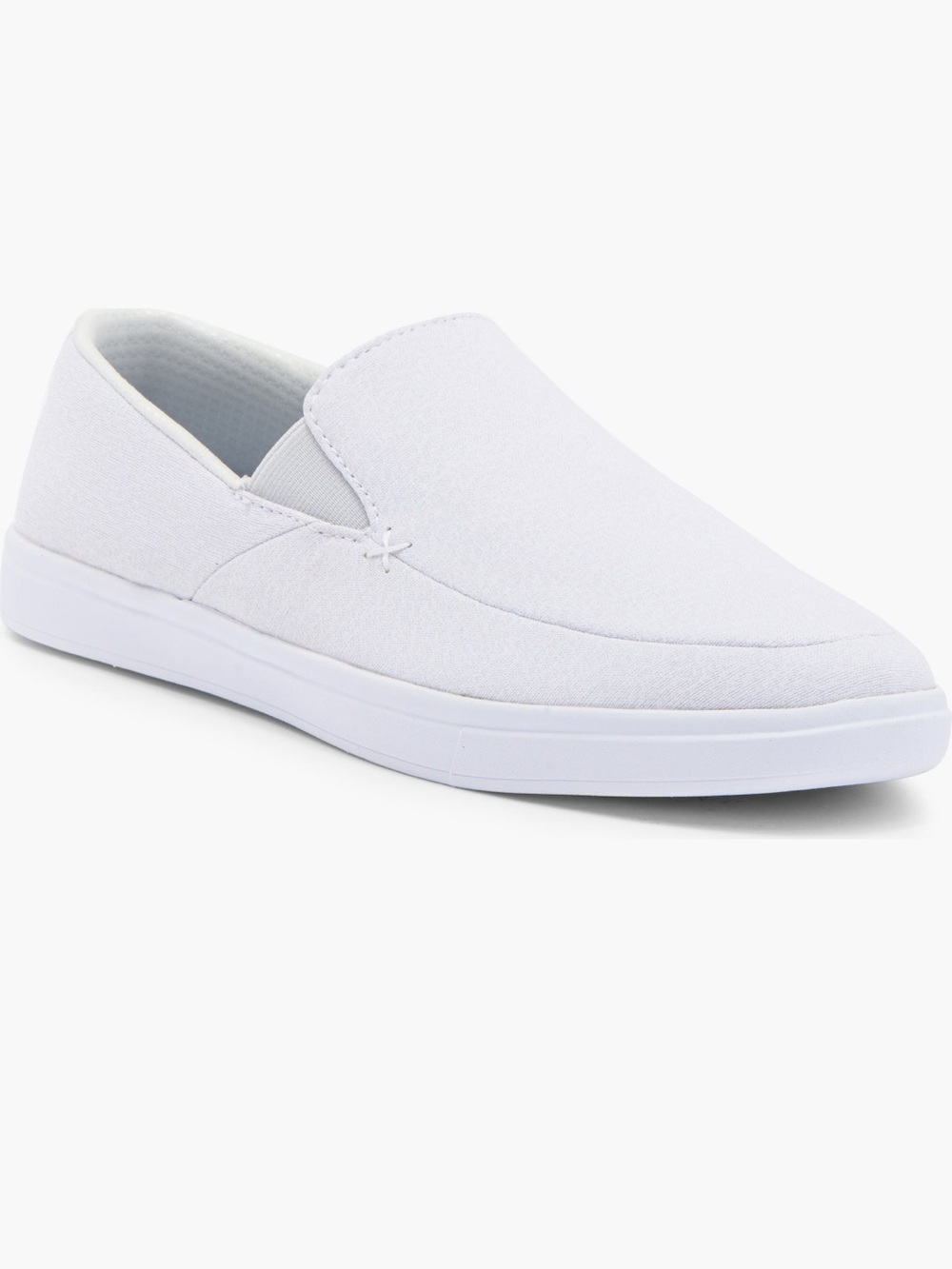 Travis Mathew White Slip-On Loafer with Blue Striped Insole - Picture 2 of 6